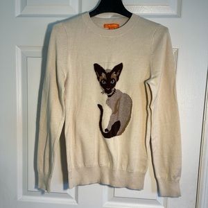 Joe Fresh Crew Neck Sweater with Cat on Front